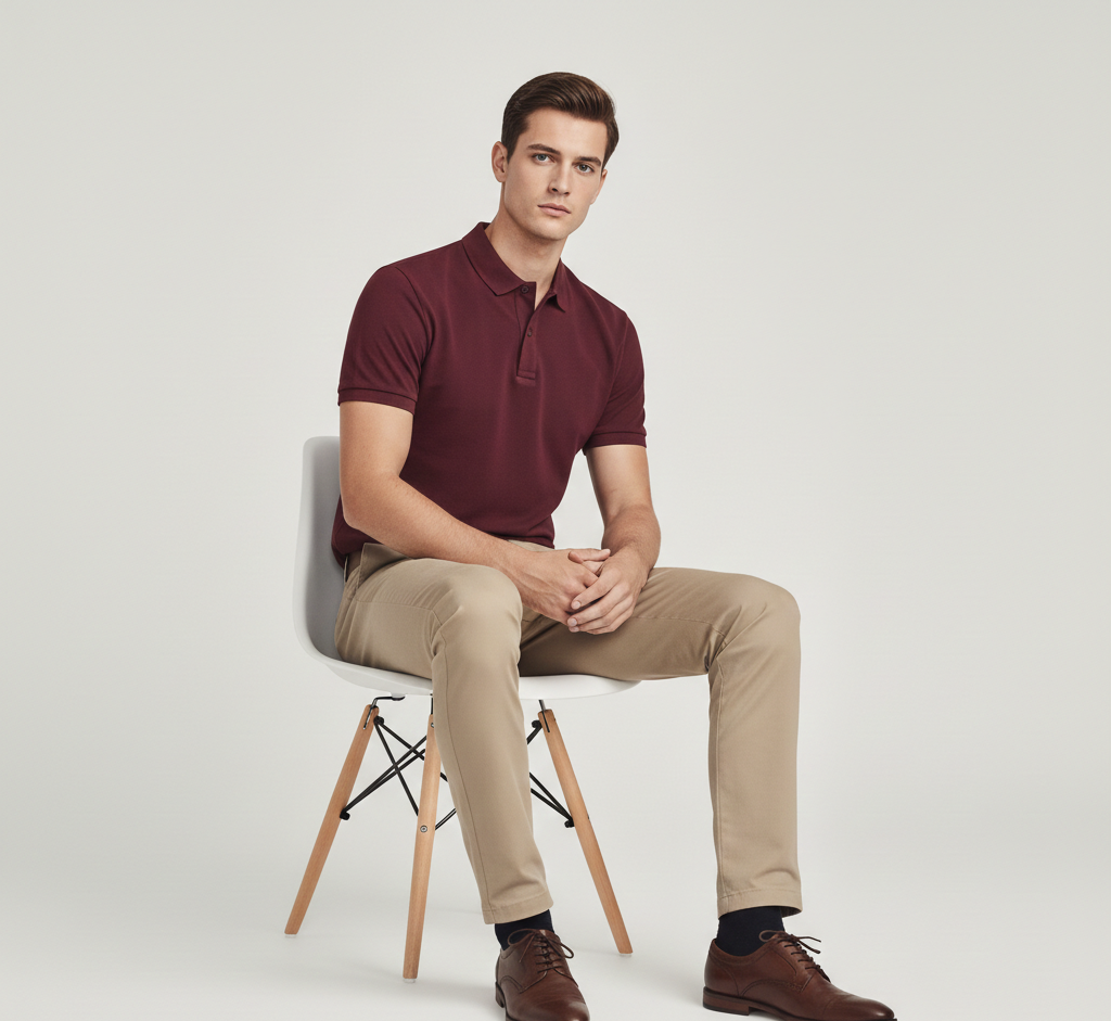 Burgundy Classic Polo Tee