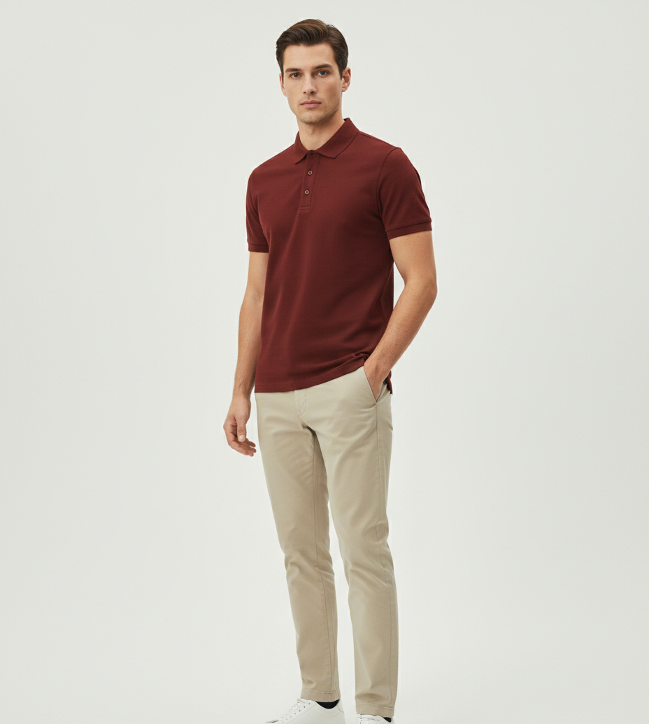 Burgundy Classic Polo Tee